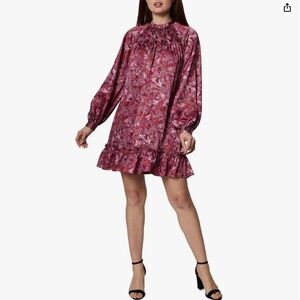 BCBGeneration Women's Long Sleeve Mock Neck Flounce Hem Mini Dress Size 8 NWT